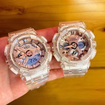 卡西欧G-SHOCK透明玫瑰金GMA-S110SR-7A/S120SR/GMA-S120GS-3 VW